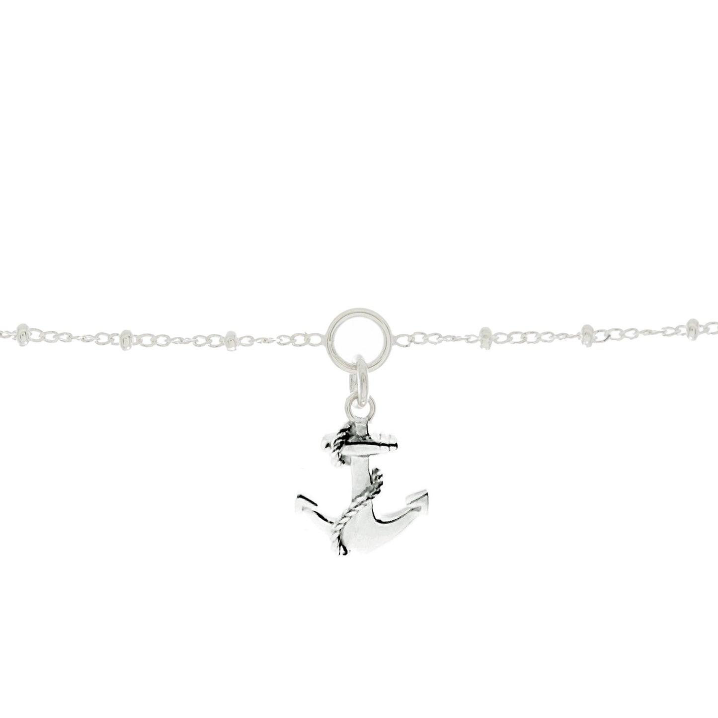 Anchor Charm Bracelet in Sterling Silver