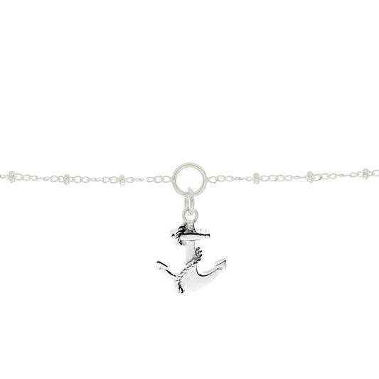 Anchor Charm Bracelet in Sterling Silver