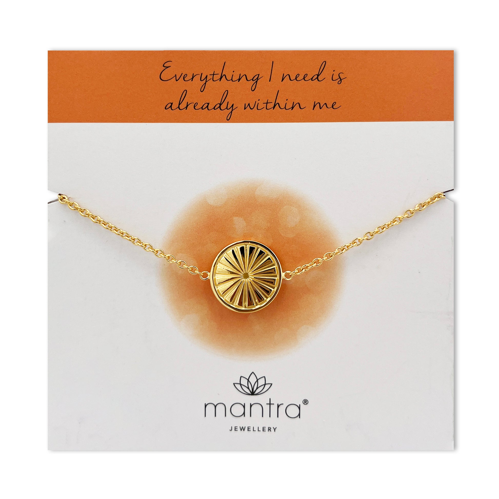 Mantra Jewellery Everything I Need Disc Bracelet in Gold