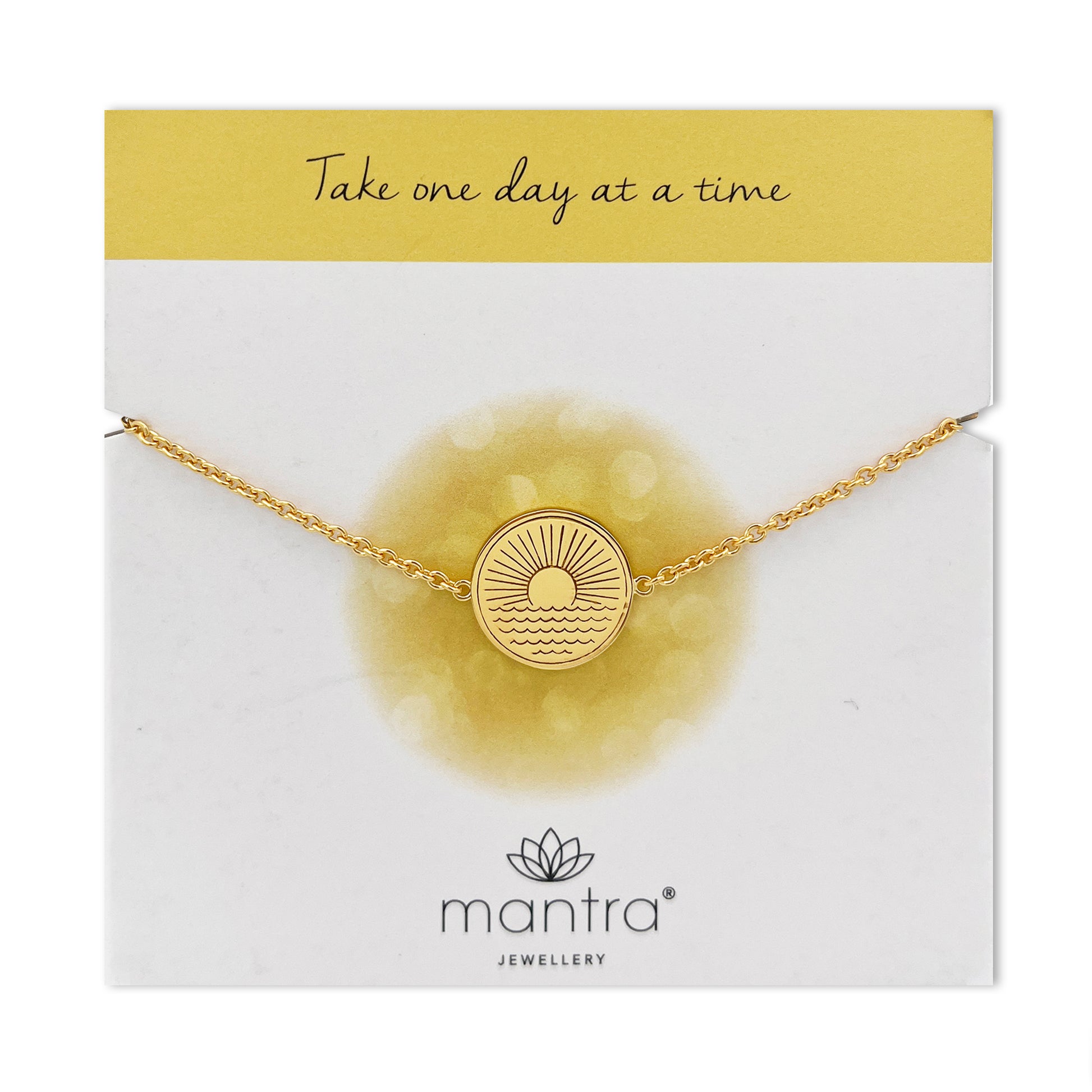 Mantra Jewellery One Day at a Time Disc Bracelet in Gold