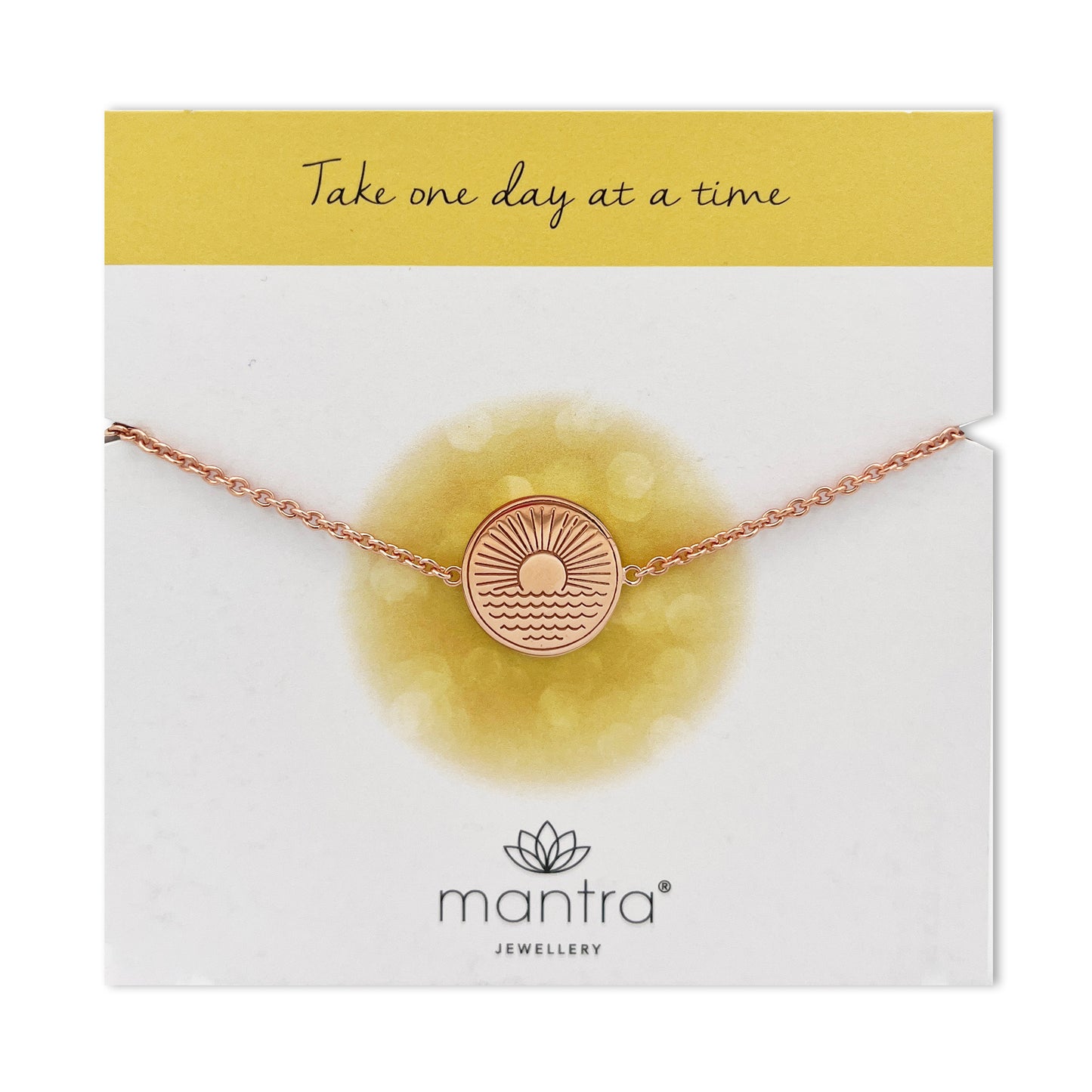 One Day at a Time Disc Bracelet in Rose Gold