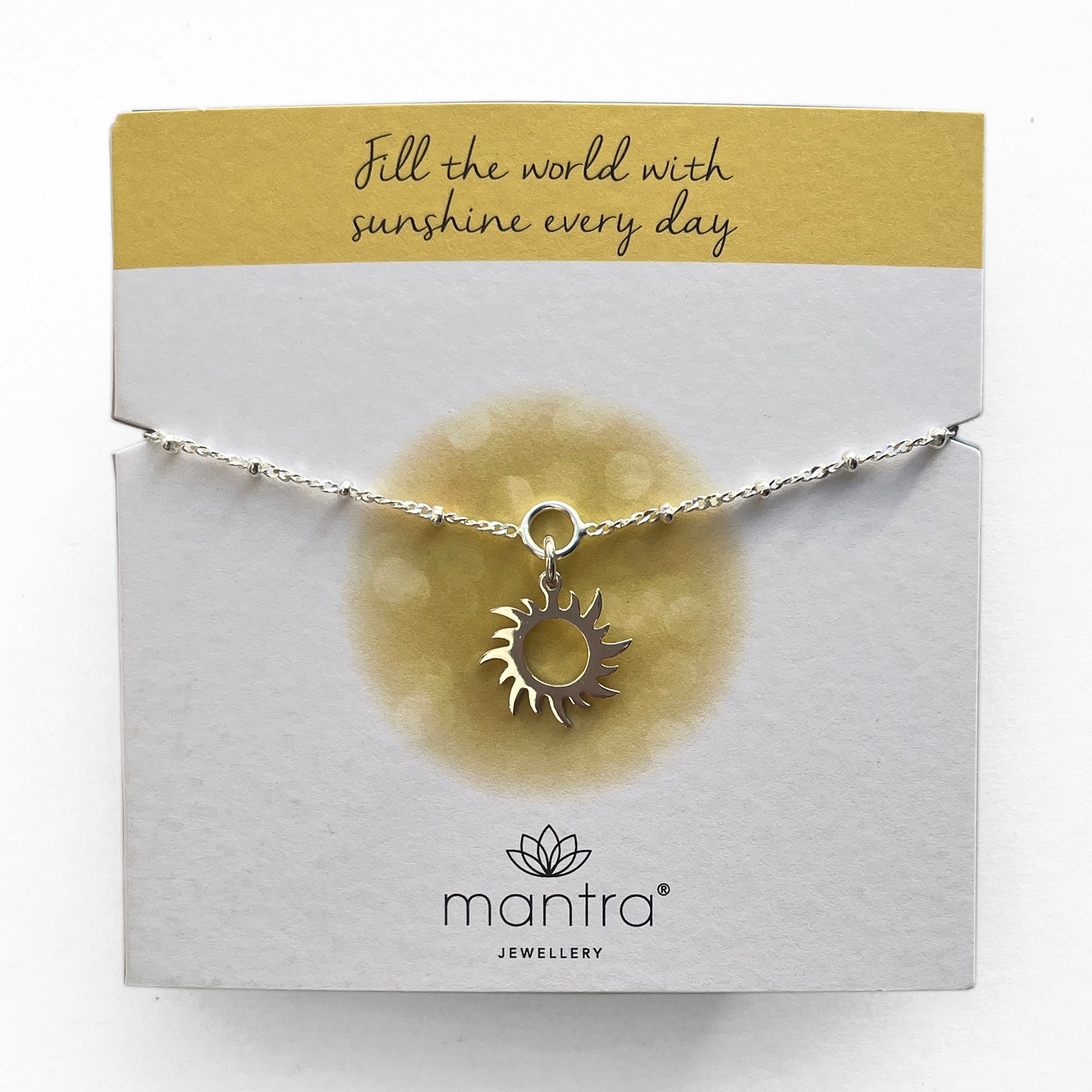 Mantra Jewellery Sun Charm Bracelet in Sterling Silver