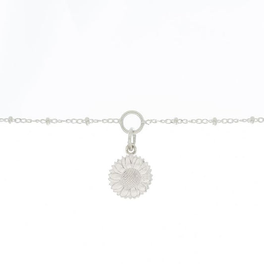 Sunflower Charm Bracelet in Sterling Silver