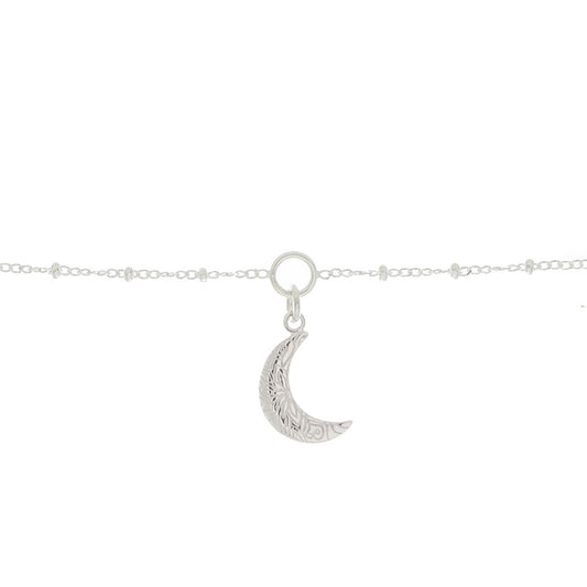 Crescent Moon Charm Bracelet in Sterling Silver