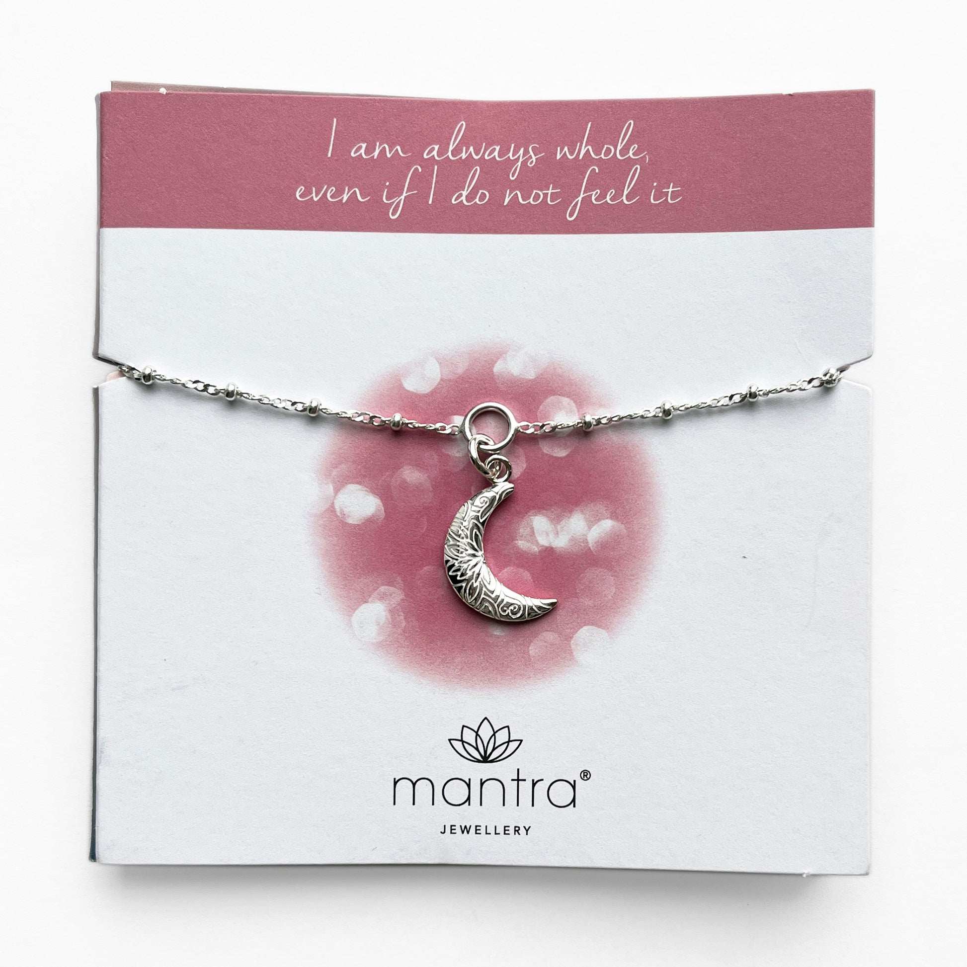 Mantra Jewellery Crescent Moon Charm Bracelet in Sterling Silver