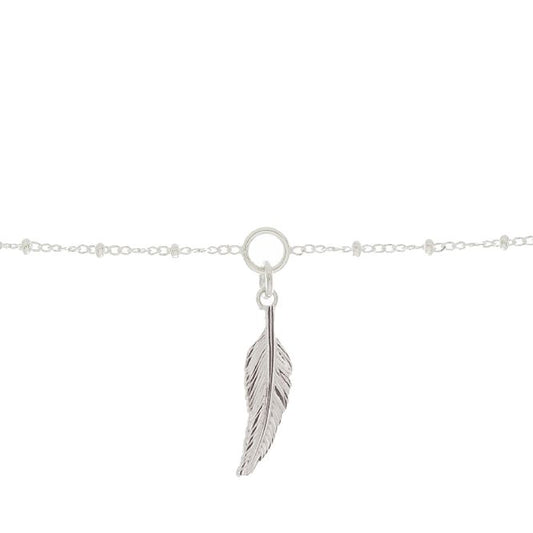 Feather Charm Bracelet in Sterling Silver