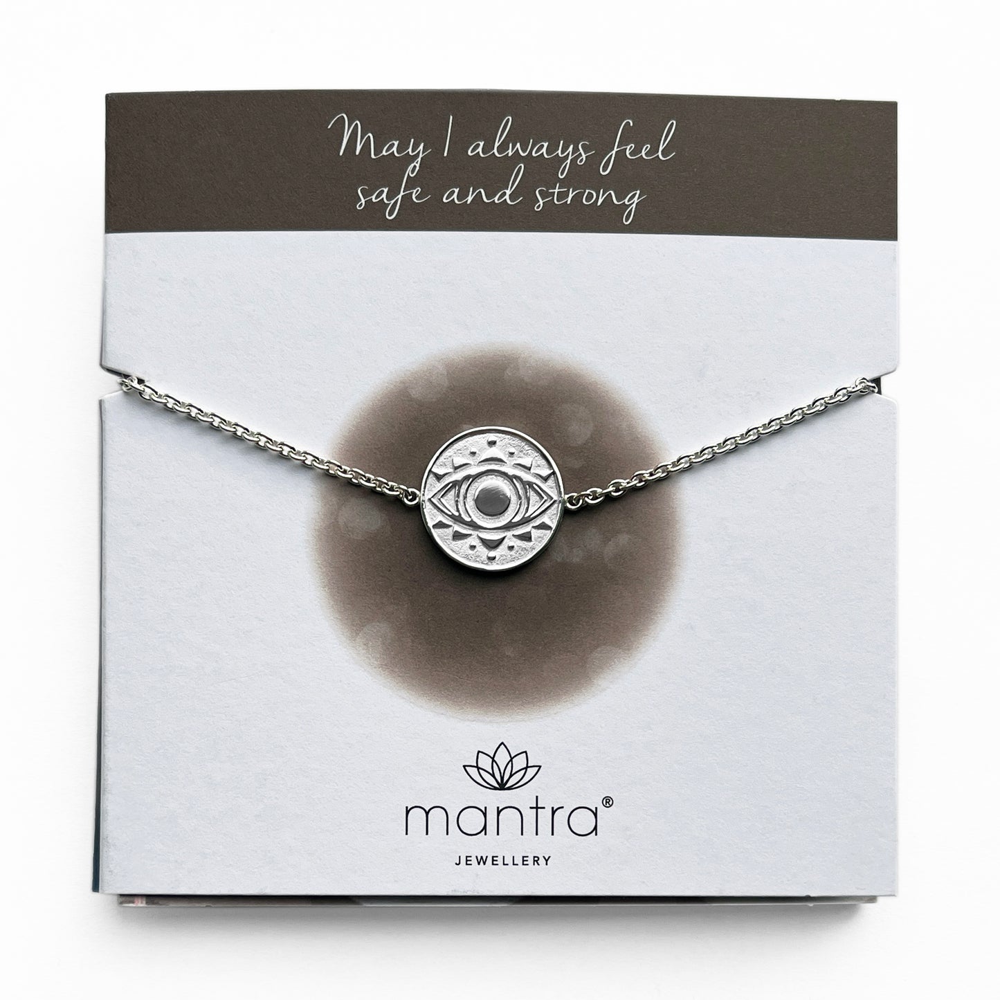Evil Eye Disc Bracelet in Sterling Silver