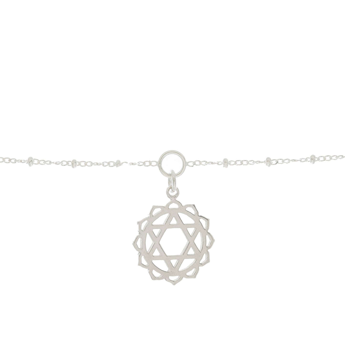 Heart Chakra Charm Bracelet in Sterling Silver
