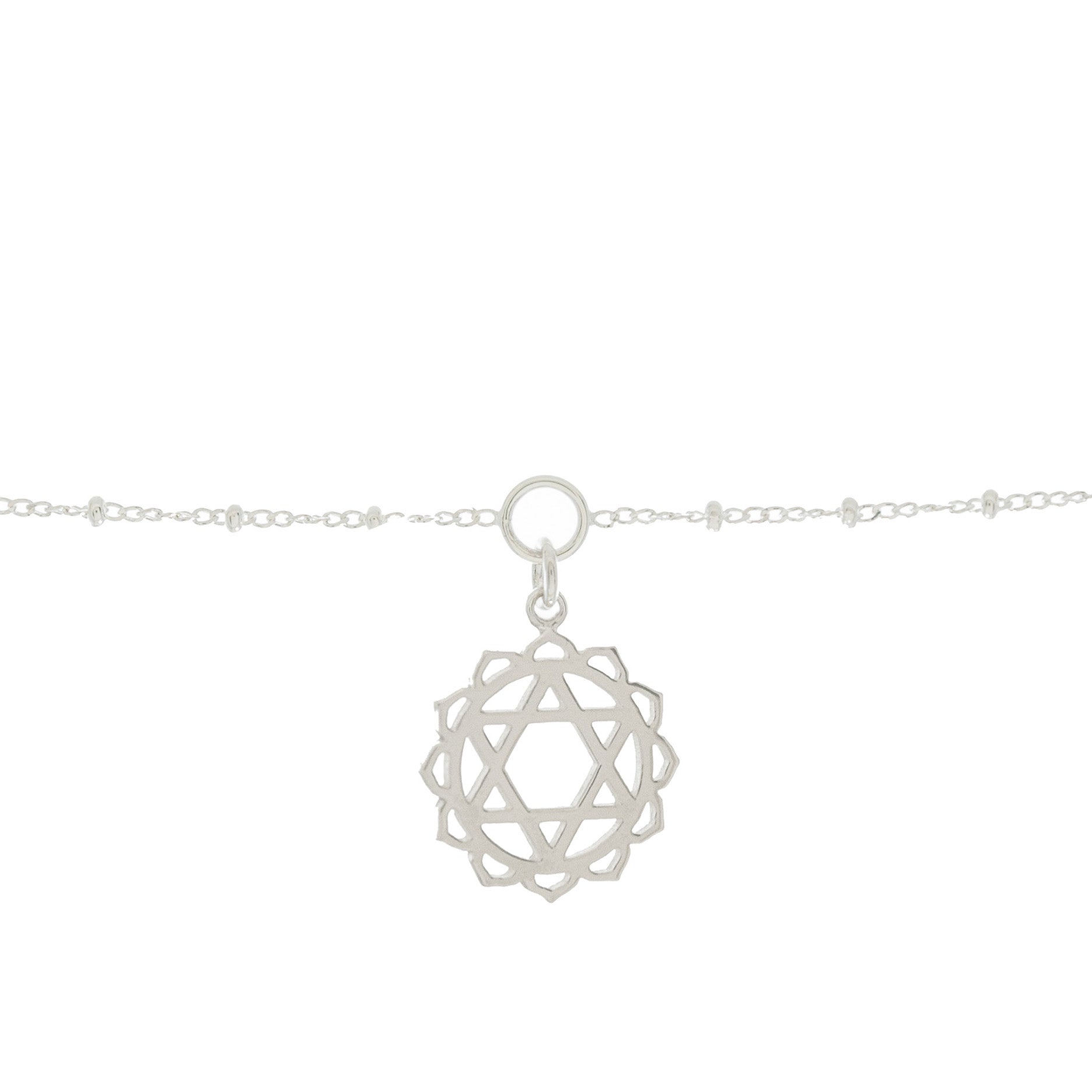Mantra Jewellery Heart Chakra Charm Bracelet in Sterling Silver