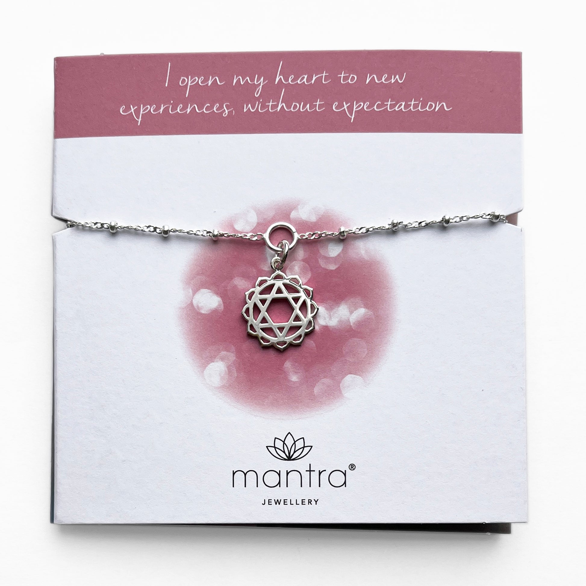 Mantra Jewellery Heart Chakra Charm Bracelet in Sterling Silver