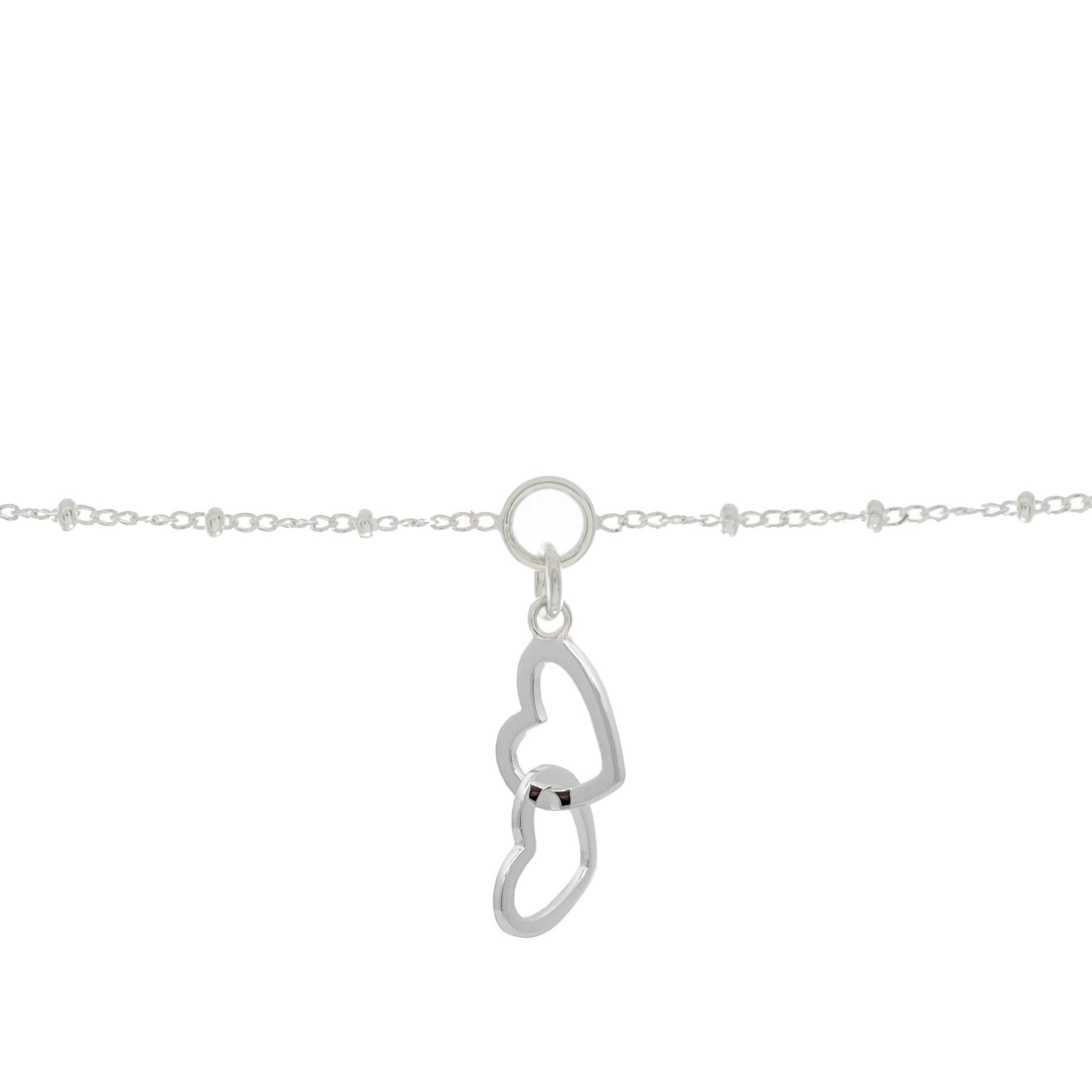 Daughter Linked Hearts Charm Bracelet in Sterling Silver