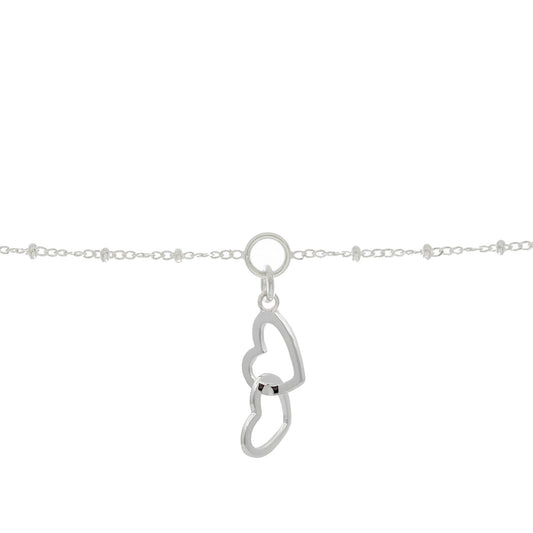 Daughter Linked Hearts Charm Bracelet in Sterling Silver