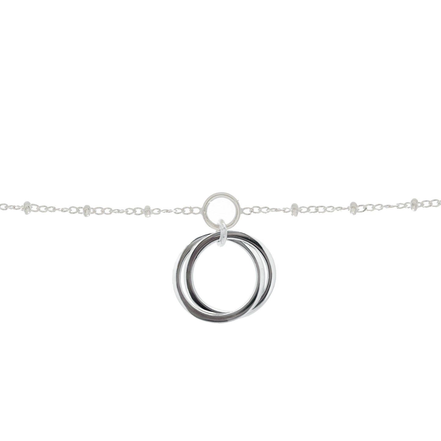Friendship Linked Circles Charm Bracelet in Sterling Silver