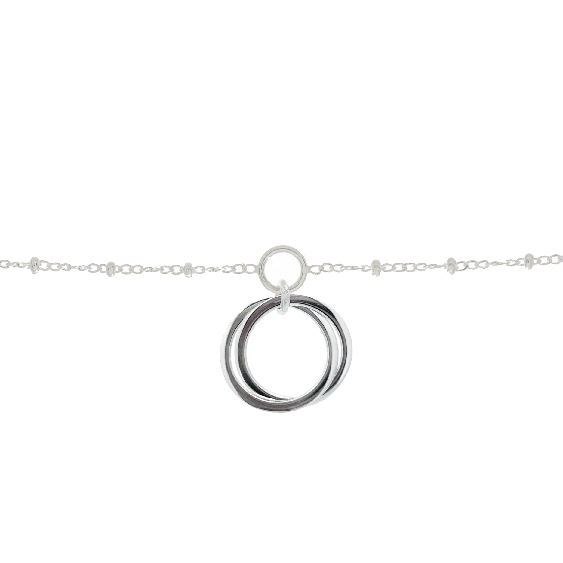 Mantra Jewellery Friendship Linked Circles Charm Bracelet in Sterling Silver