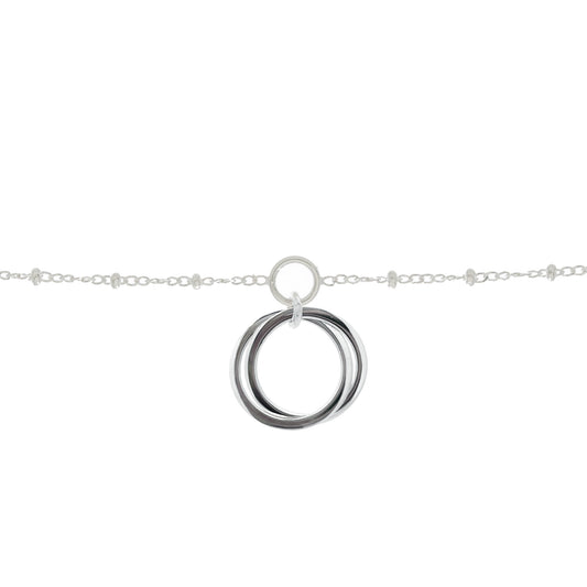 Friendship Linked Circles Charm Bracelet in Sterling Silver
