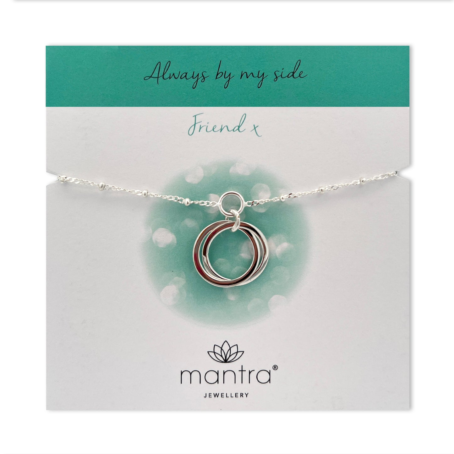 Friendship Linked Circles Charm Bracelet in Sterling Silver