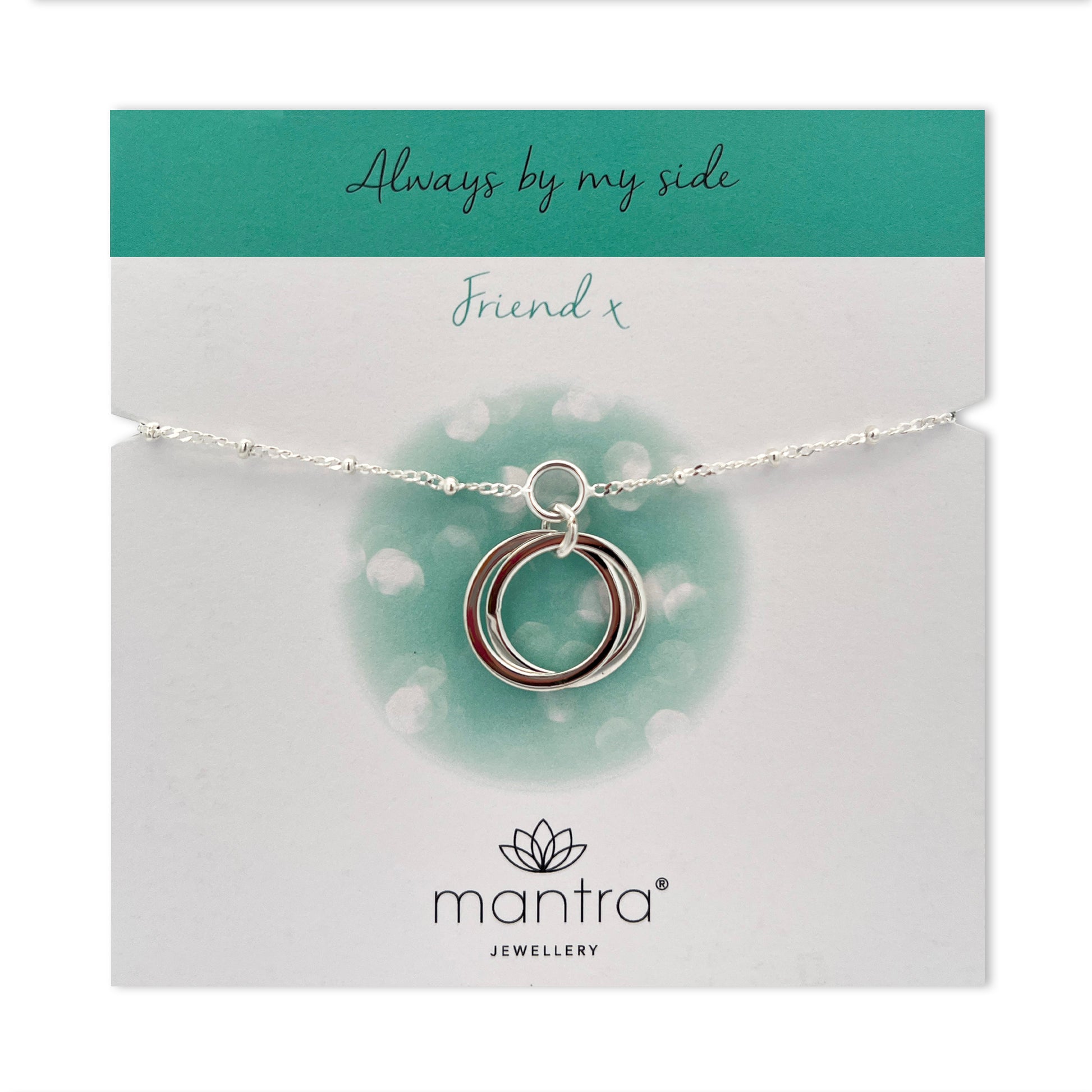 Mantra Jewellery Friendship Linked Circles Charm Bracelet in Sterling Silver