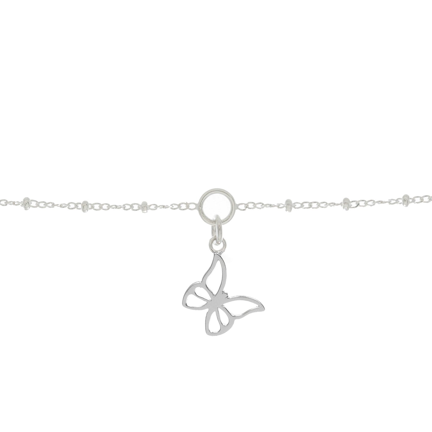 Birthday Butterfly Charm Bracelet in Sterling Silver