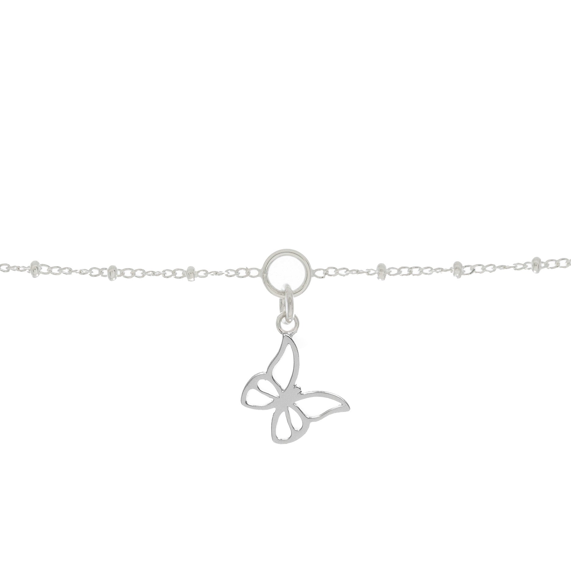 Mantra Jewellery Birthday Butterfly Charm Bracelet in Sterling Silver