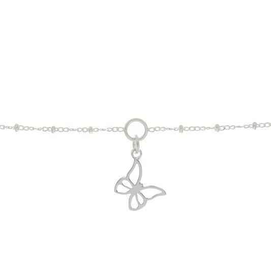 Birthday Butterfly Charm Bracelet in Sterling Silver