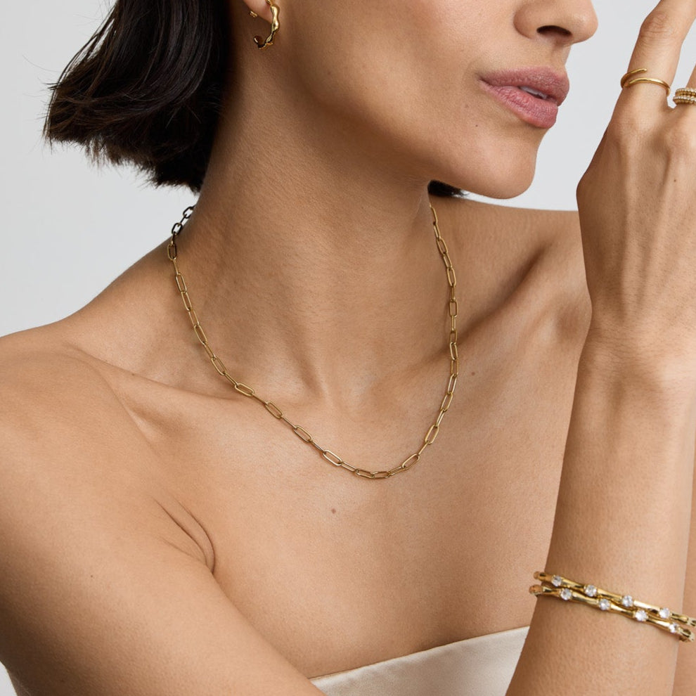 Gold Paperclip Necklace