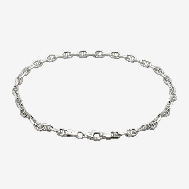 Men's Silver Anchor Link Bracelet, 22cm