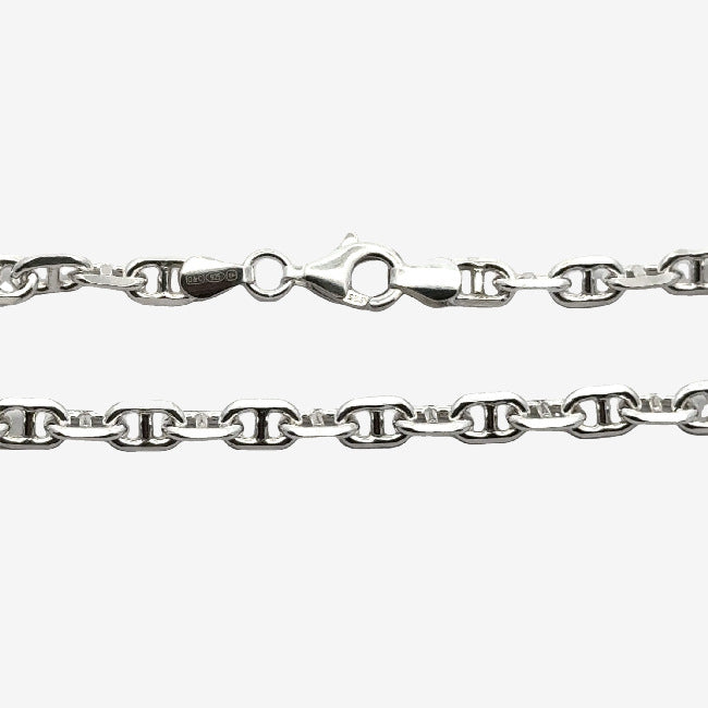 Men's Silver Anchor Link Bracelet, 22cm