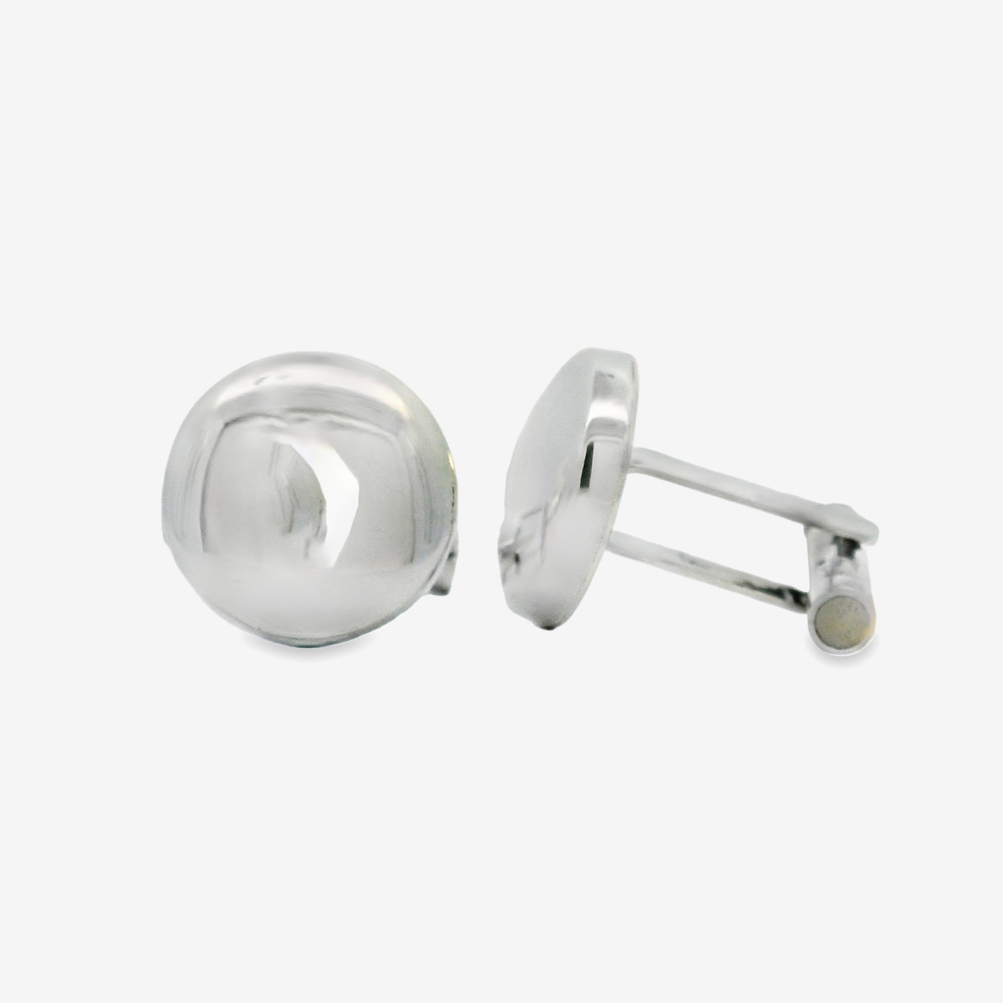 Men's Silver Circular Cufflinks