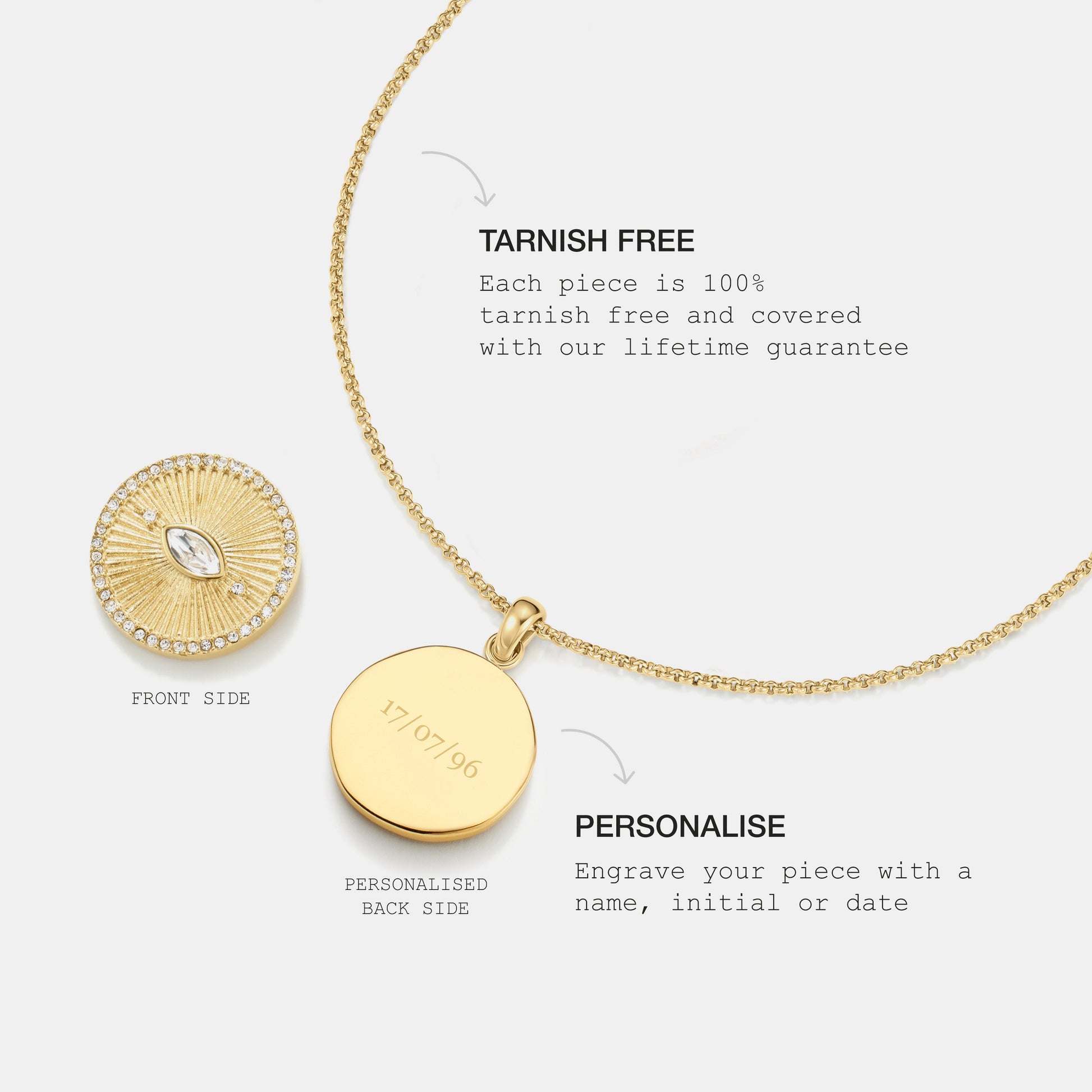 D.LOUISE Gold Evil Eye Talisman Necklace