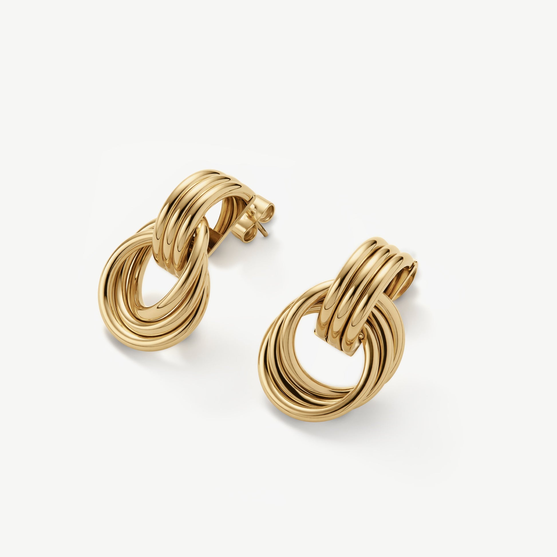 D.Louise Gold Knot Statement Stud Earrings