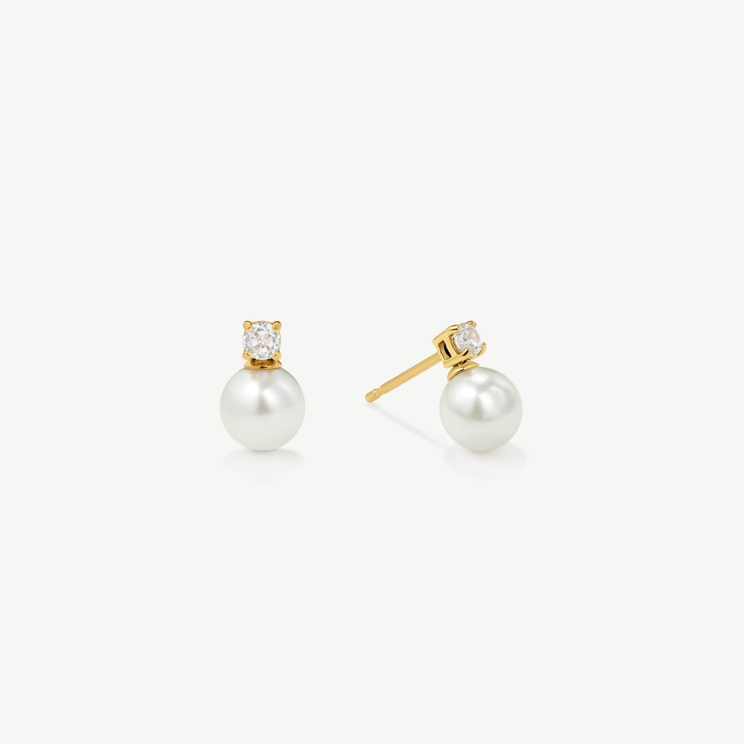 D.Louise Gold Pearl Drop Earrings