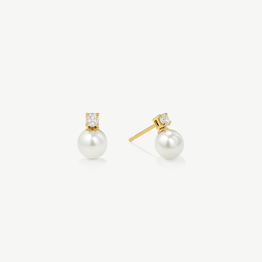 D.Louise Gold Pearl Drop Earrings