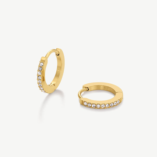 D.Louise Gold Tennis Huggie Hoop Earrings