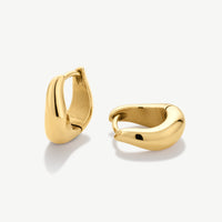 Gold Wave Huggie Hoop Earrings