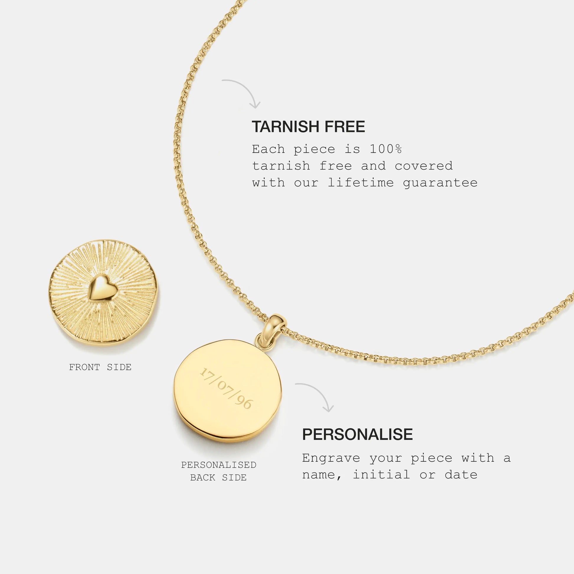 D.LOUISE Gold Heart Talisman Necklace