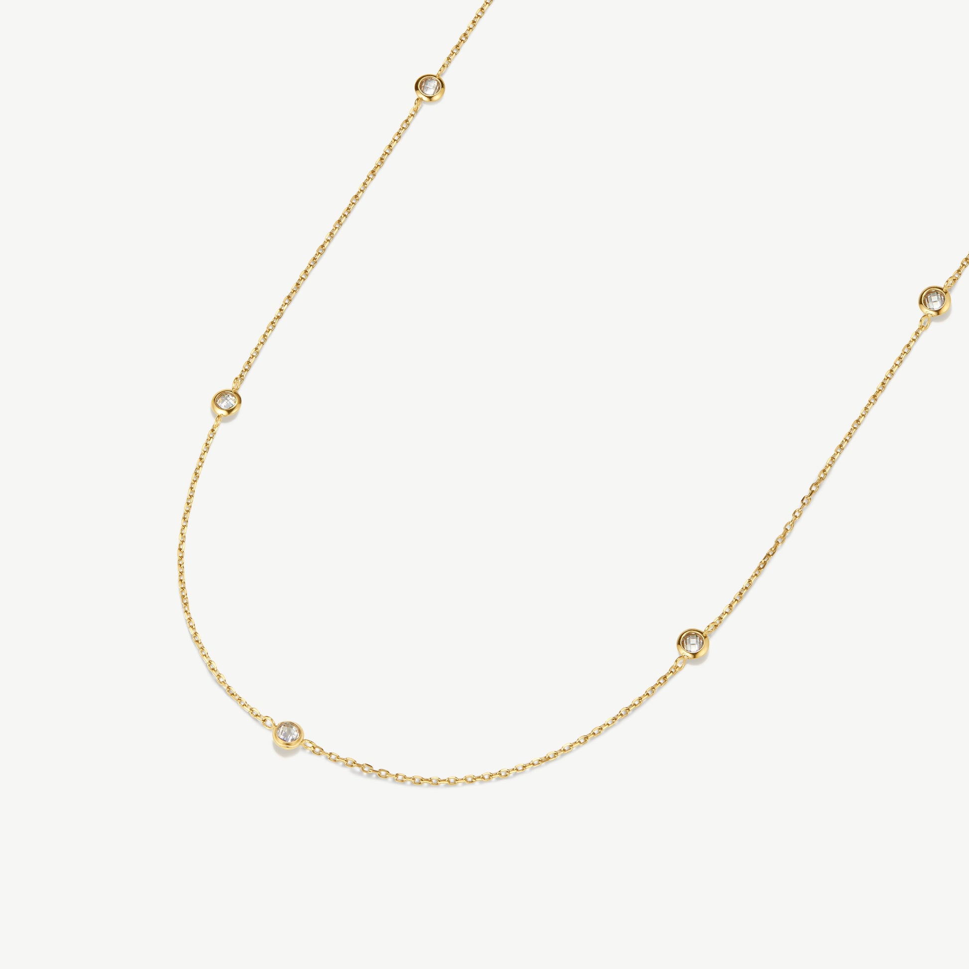 D.Louise Gold Multi Stone Chain Necklace