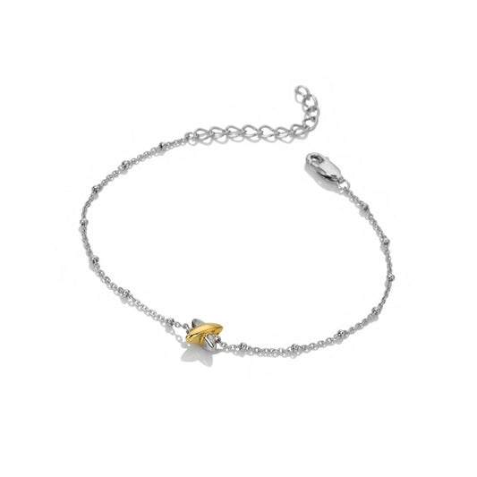 Silver & Gold Coupled Two Tone Bracelet