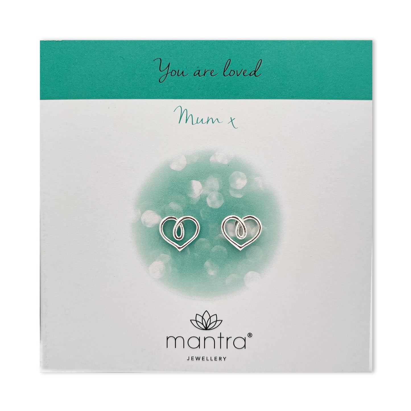 Fancy Heart Mum Earrings in Sterling Silver