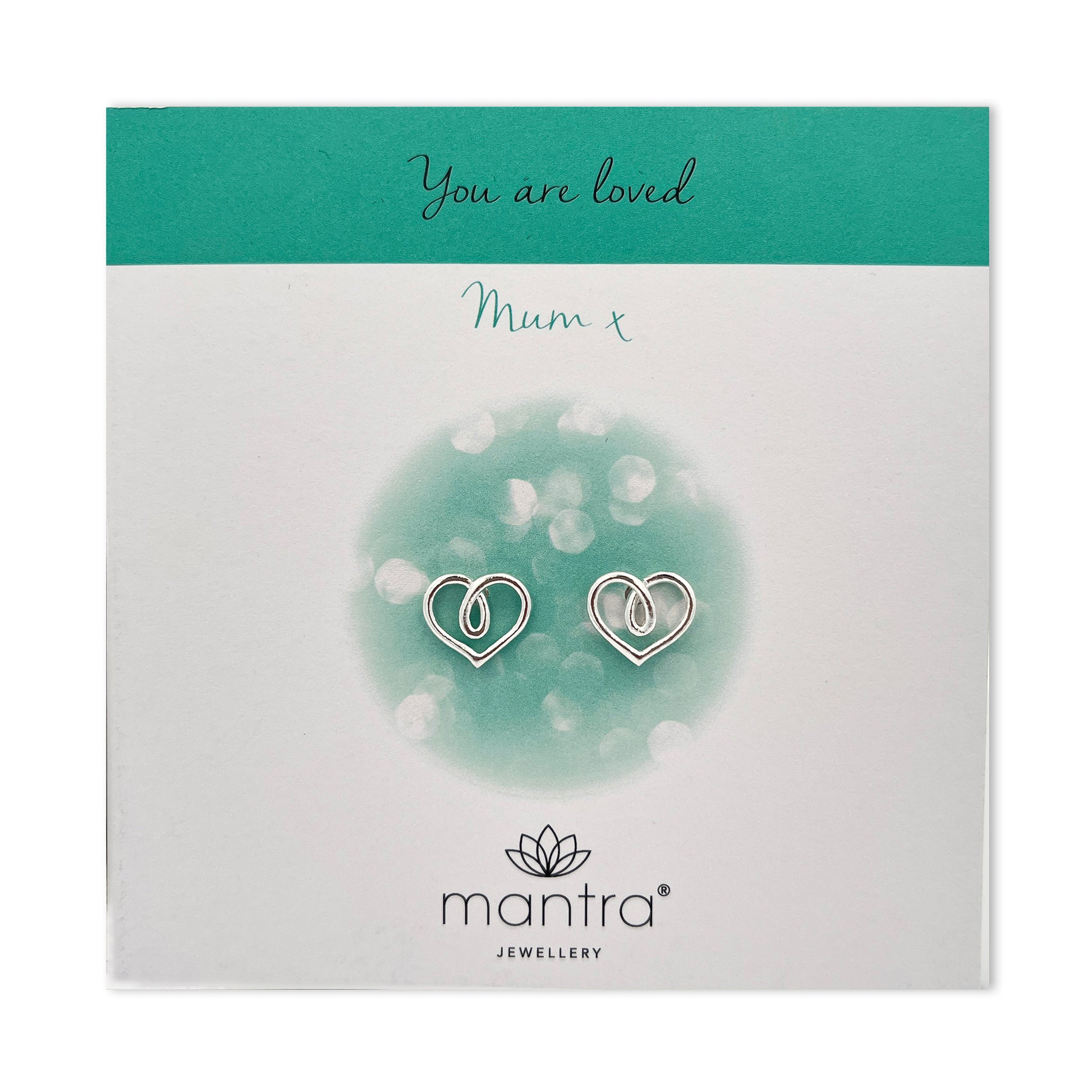 Mantra Jewellery Fancy Heart Mum Earrings in Sterling Silver