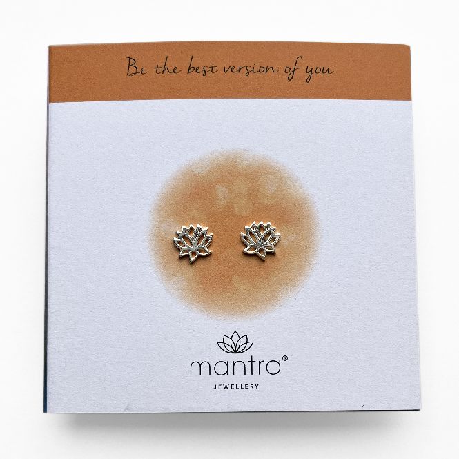 Mantra Jewellery Lotus Earrings in Sterling Silver