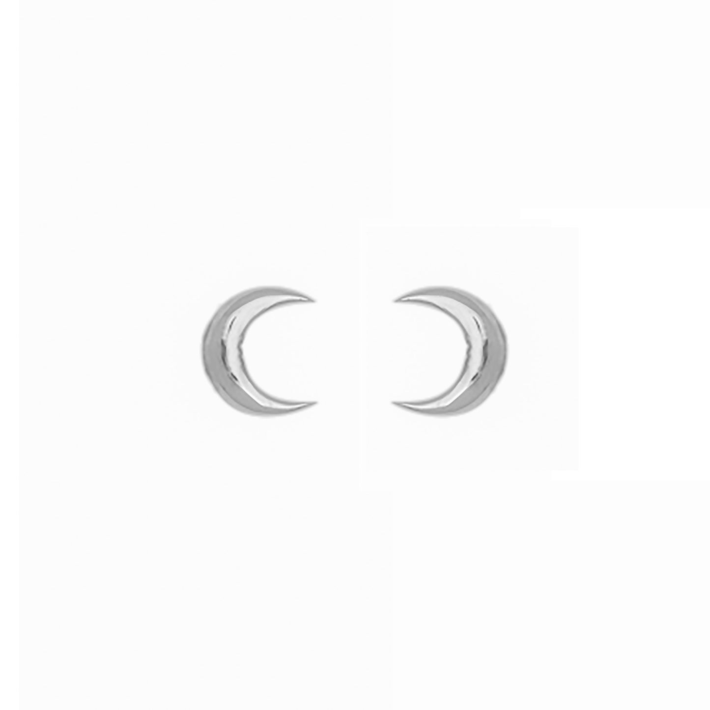 Crescent Moon Earrings in Sterling Silver