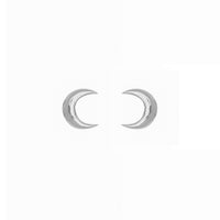 Crescent Moon Earrings in Sterling Silver