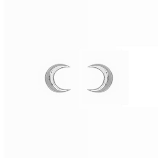 Crescent Moon Earrings in Sterling Silver