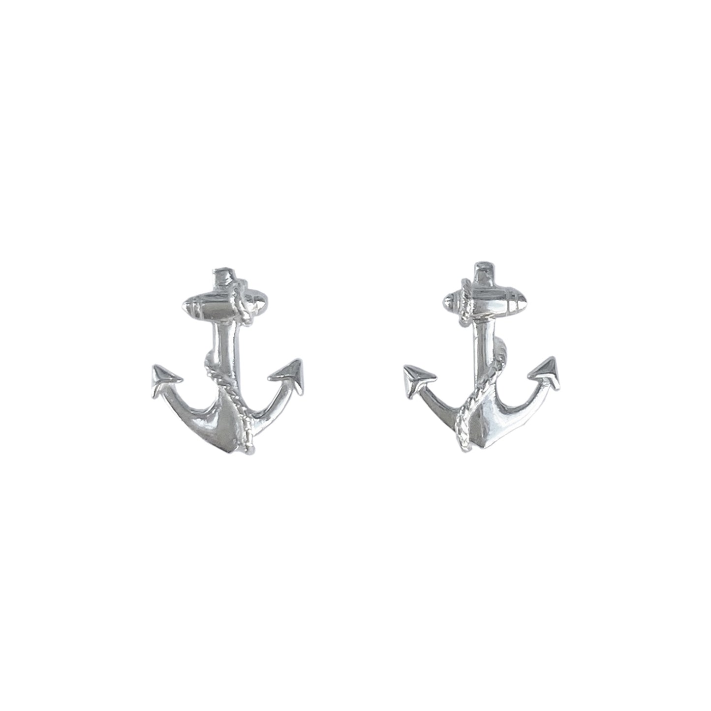 Anchor Earrings in Sterling Silver