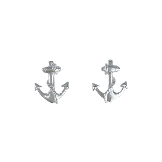 Anchor Earrings in Sterling Silver