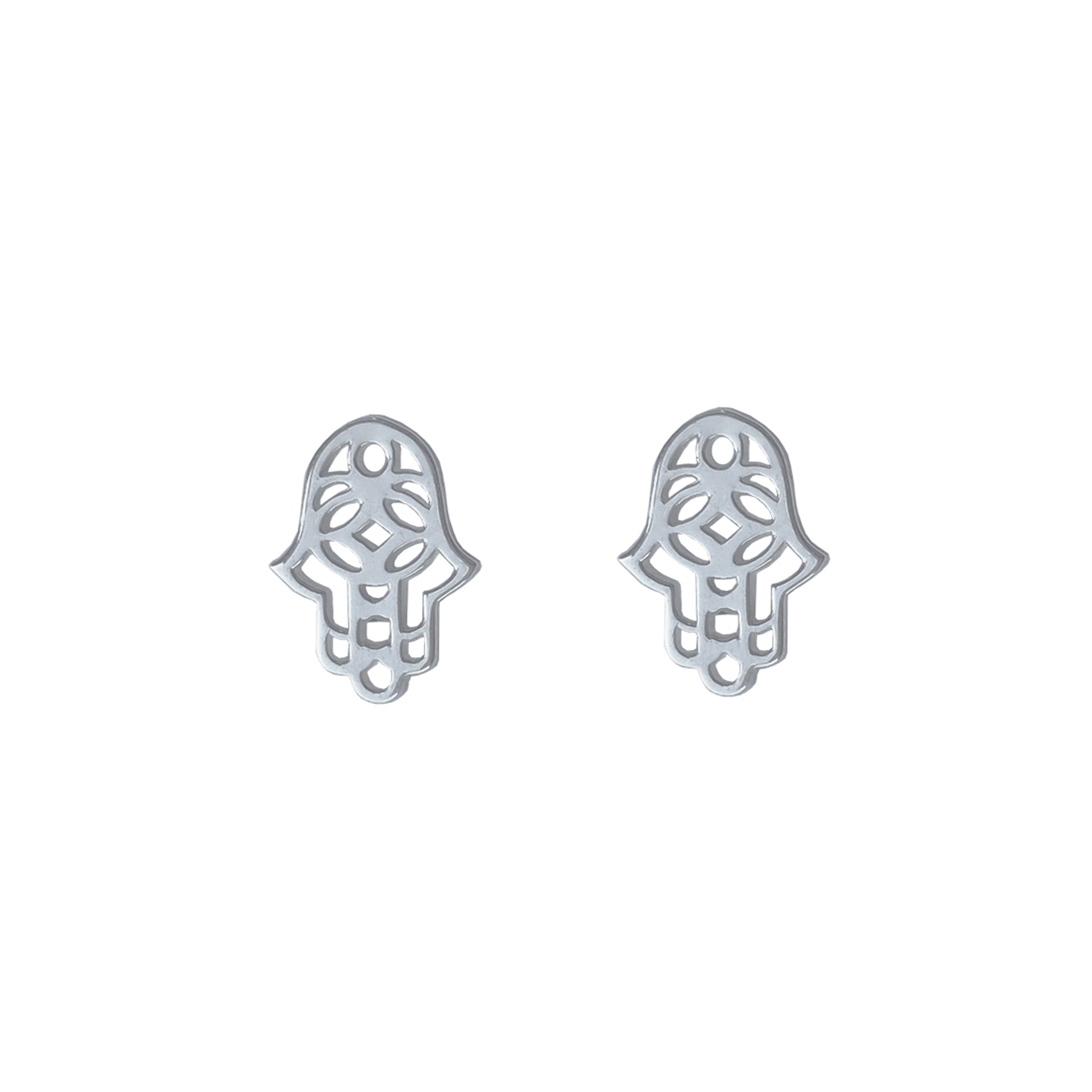 Mantra Jewellery Hamsa Hand Earrings in Sterling Silver