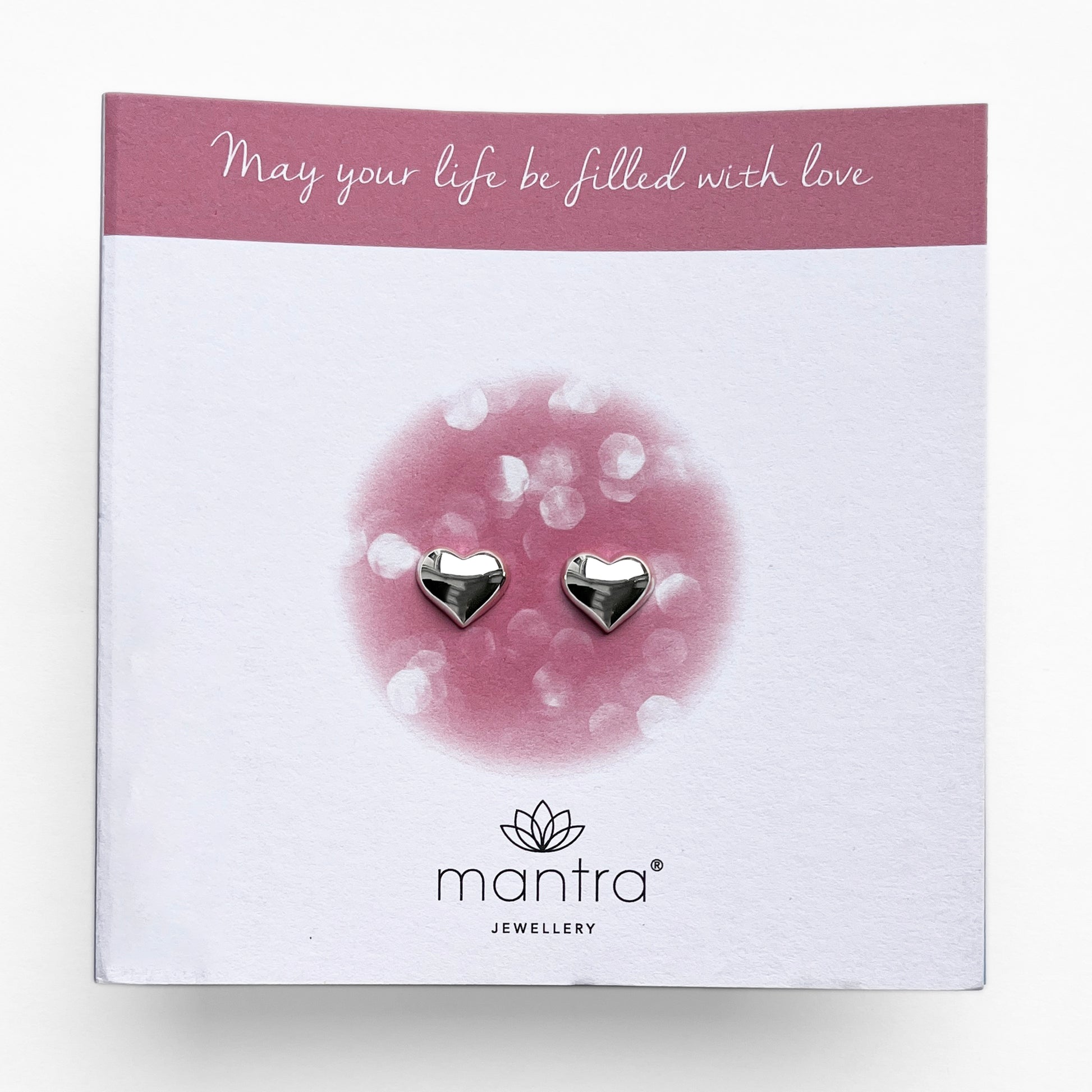 Mantra Jewellery Heart Earrings in Sterling Silver