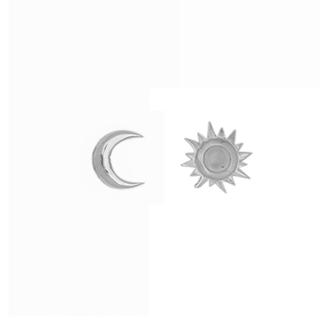 Moon & Sun Earrings in Sterling Silver
