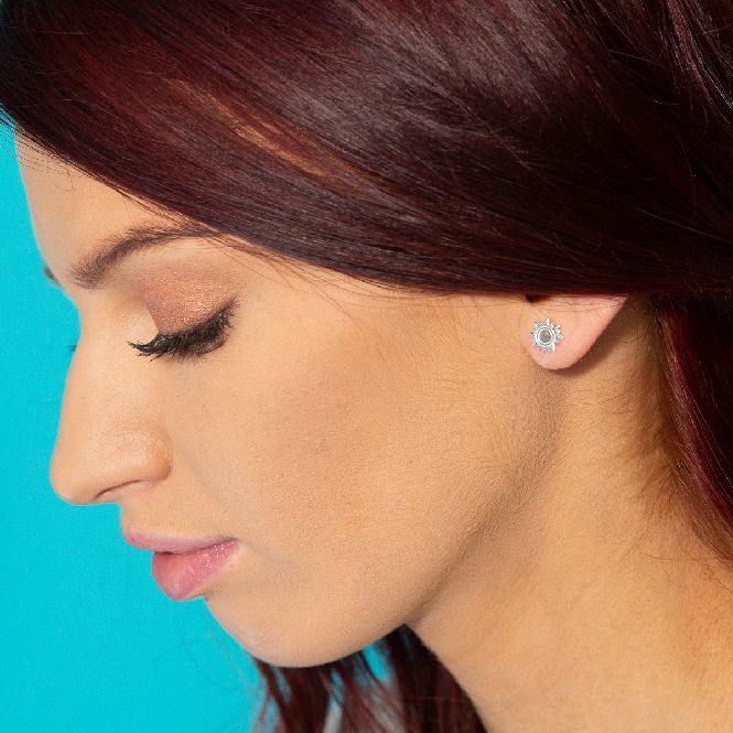 Mantra Jewellery Moon & Sun Earrings in Sterling Silver