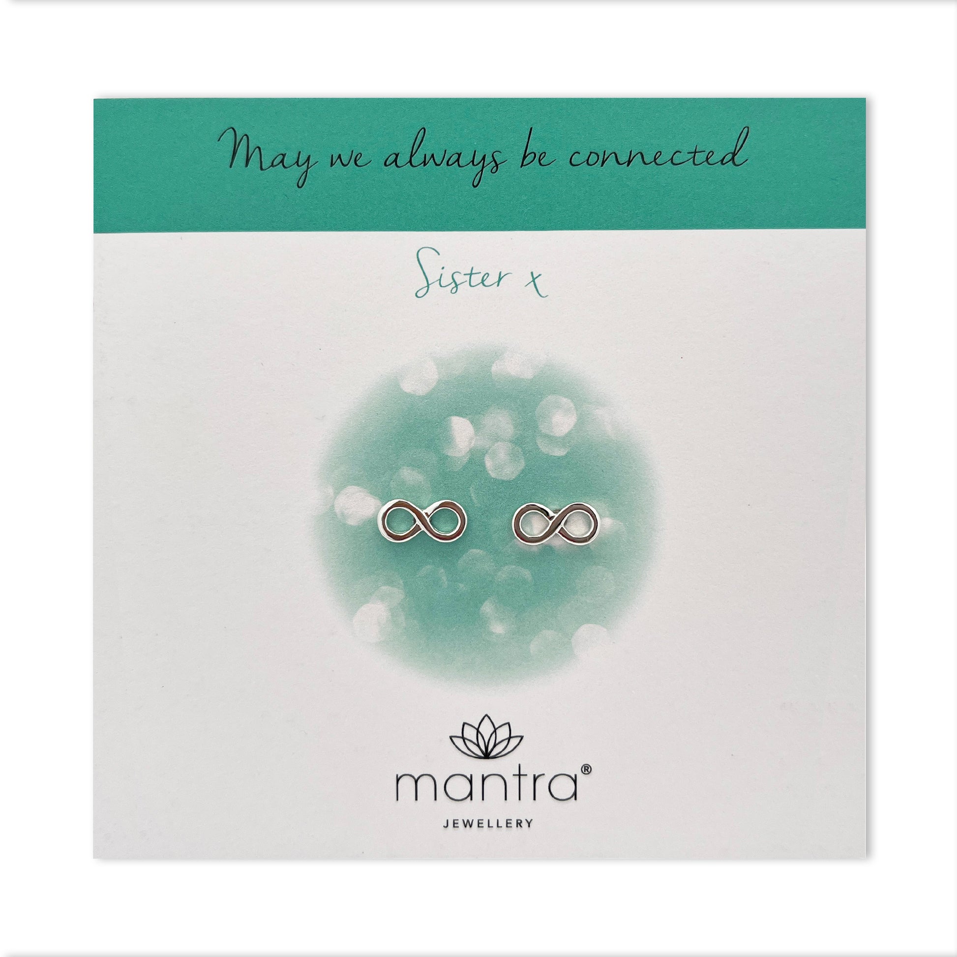 Mantra Jewellery Sister Infinity Earrings in Sterling Silver